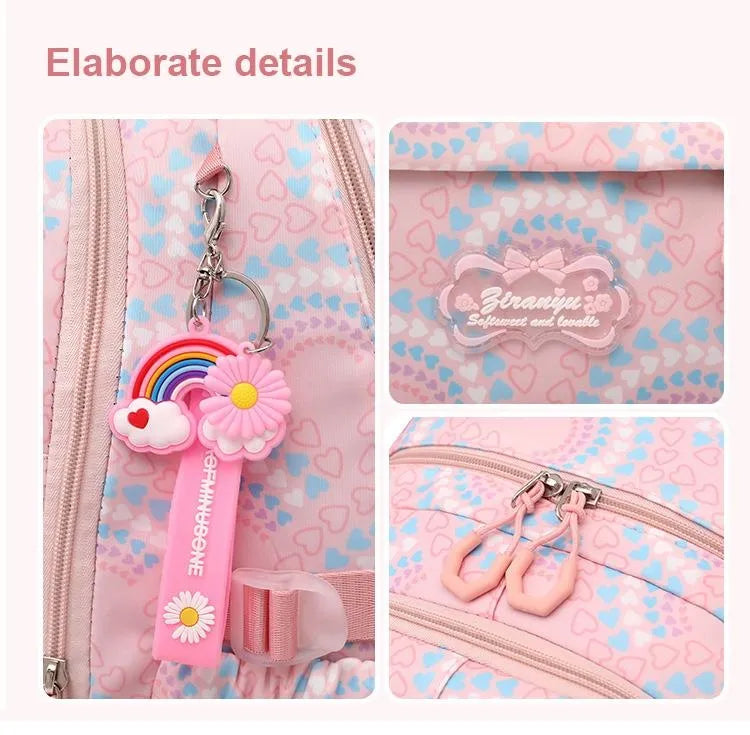 LK-006-UU】Rolling School Bags for Girls Backpack Children Waterproof School Backpacks with Wheels Middle School Trolley Luggage Back Pack