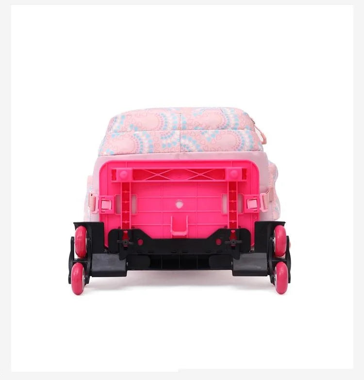 LK-006-UU】Rolling School Bags for Girls Backpack Children Waterproof School Backpacks with Wheels Middle School Trolley Luggage Back Pack