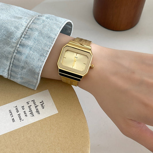 WW-C006-UUJ】Square Elegant Small Golden Watch Retro Design