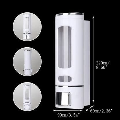 BB-003-UU】Single/Double 400ml Soap Dispenser Wall-mount Shower Bath Shampoo Dispenser Liquid Soap Container Bathroom Washroom Accessories