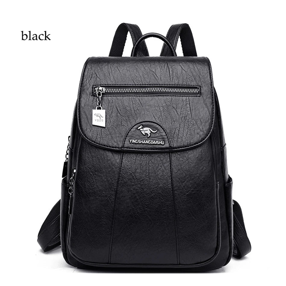 LW-021-UU】Women Soft Leather Backpacks Vintage Female Shoulder Bags Sac a Dos Casual Travel Ladies Bagpack Mochilas School Bags