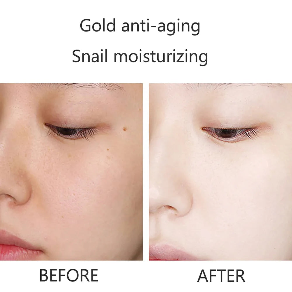 BM-013-UU】Snail Collagen Skin Care Set Golden Face Serum Nourishing Brighten Skin Anti Dryness Moisturizing Cream Soothes Skin Eye Essence