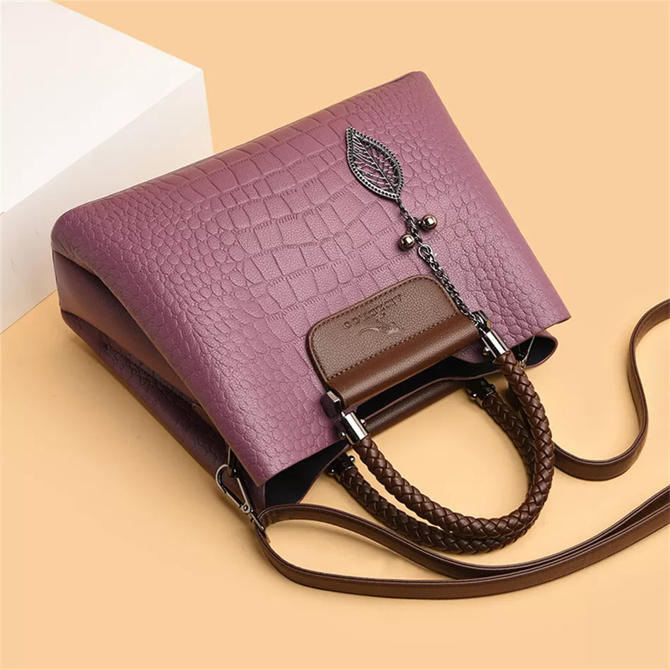 LW-009-UU】Brand Leather 3 Layers Alligator Crossbody Bag for Women Female Shoulder Messenger Sac Luxury Designer Ladies Handbags