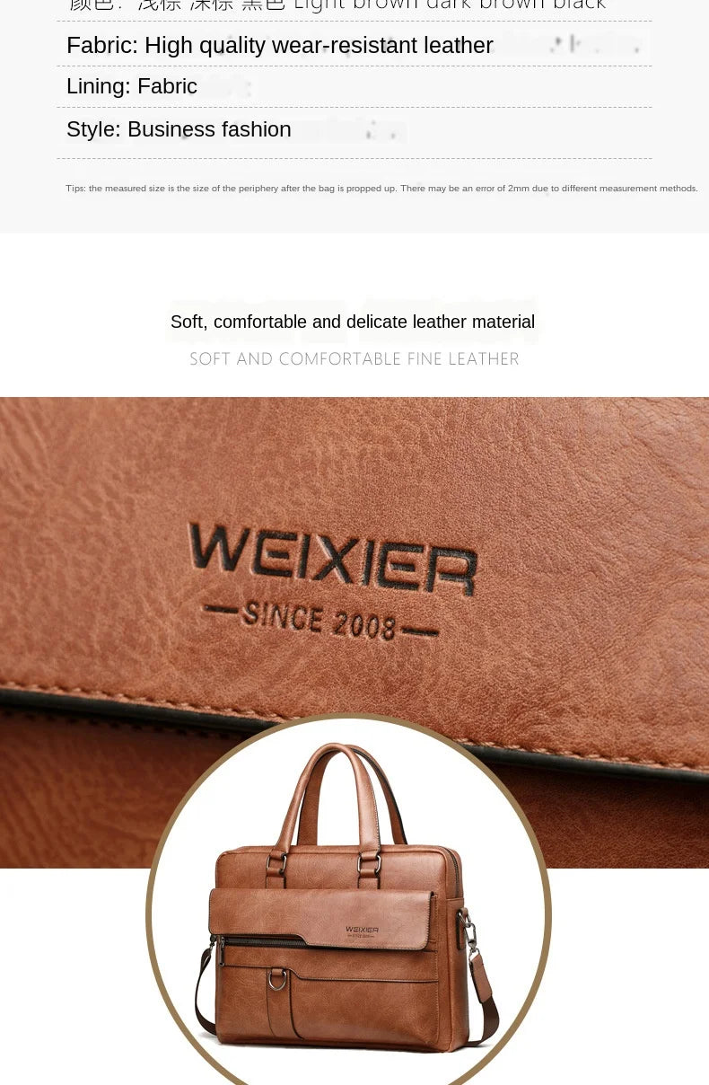 LM-001-UU】Men Briefcase Bag High Quality Business Famous Brand PU Leather Shoulder Messenger Bags Office Handbag 14 inch Laptop bag