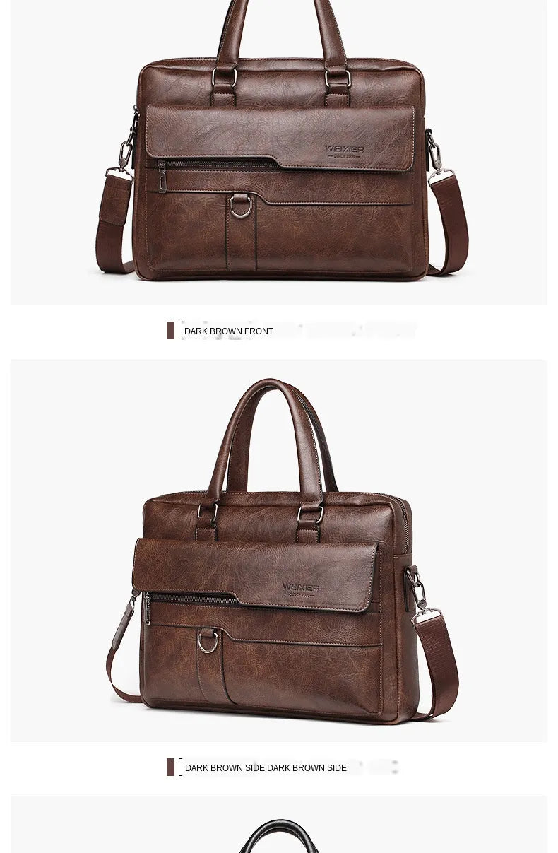 LM-001-UU】Men Briefcase Bag High Quality Business Famous Brand PU Leather Shoulder Messenger Bags Office Handbag 14 inch Laptop bag