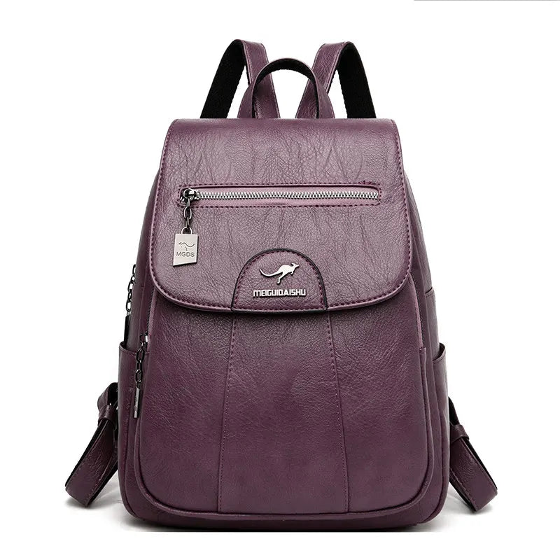 LW-021-UU】Women Soft Leather Backpacks Vintage Female Shoulder Bags Sac a Dos Casual Travel Ladies Bagpack Mochilas School Bags