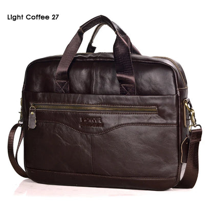 LM-013-UU】Men Genuine Leather Handbags Casual Leather Laptop Bags Male Business Travel Messenger Bags Men's Crossbody Shoulder Bag