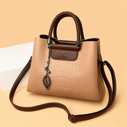 LW-009-UU】Brand Leather 3 Layers Alligator Crossbody Bag for Women Female Shoulder Messenger Sac Luxury Designer Ladies Handbags