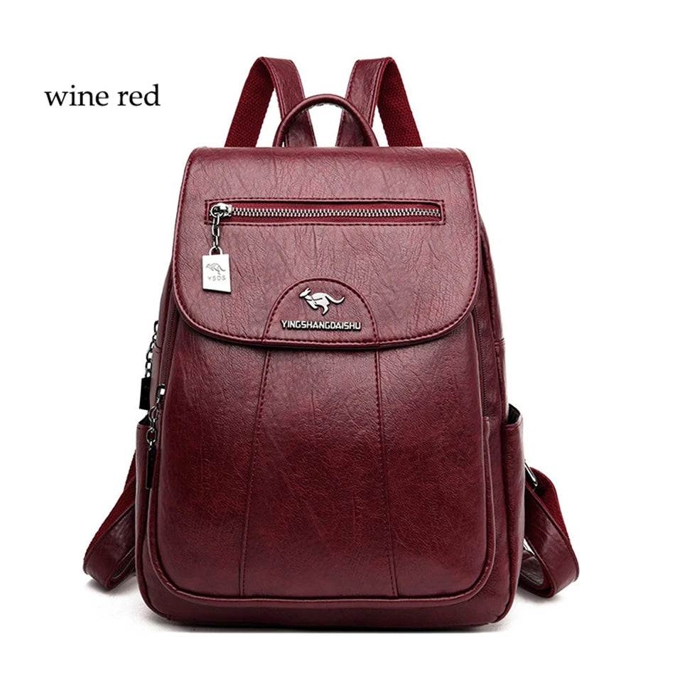 LW-021-UU】Women Soft Leather Backpacks Vintage Female Shoulder Bags Sac a Dos Casual Travel Ladies Bagpack Mochilas School Bags