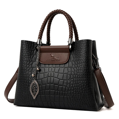 LW-009-UU】Brand Leather 3 Layers Alligator Crossbody Bag for Women Female Shoulder Messenger Sac Luxury Designer Ladies Handbags