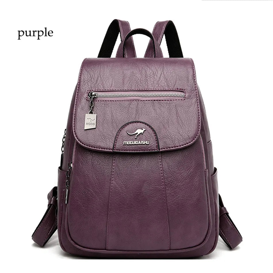 LW-021-UU】Women Soft Leather Backpacks Vintage Female Shoulder Bags Sac a Dos Casual Travel Ladies Bagpack Mochilas School Bags