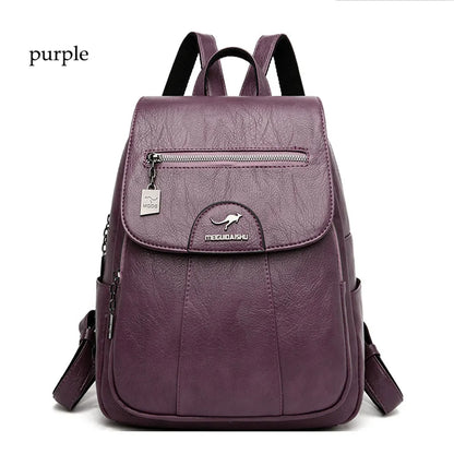 LW-021-UU】Women Soft Leather Backpacks Vintage Female Shoulder Bags Sac a Dos Casual Travel Ladies Bagpack Mochilas School Bags