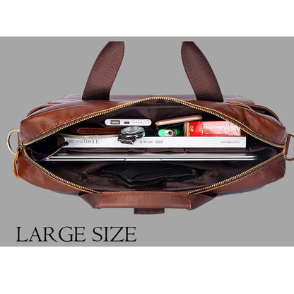 LM-013-UU】Men Genuine Leather Handbags Casual Leather Laptop Bags Male Business Travel Messenger Bags Men's Crossbody Shoulder Bag