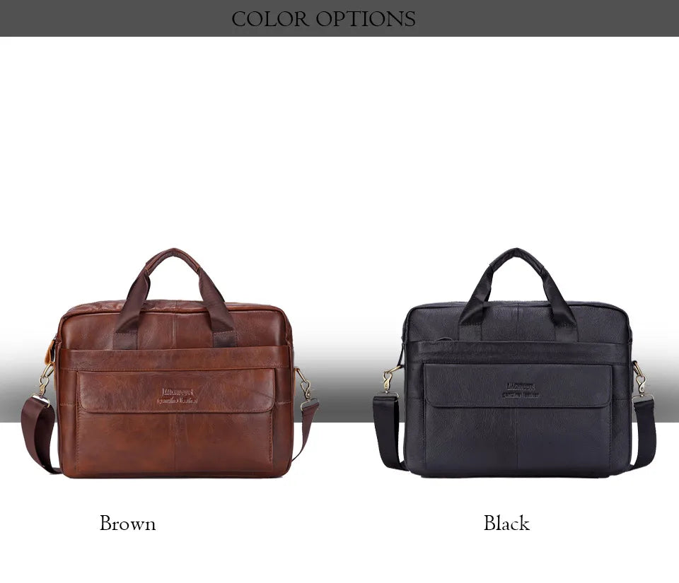 LM-013-UU】Men Genuine Leather Handbags Casual Leather Laptop Bags Male Business Travel Messenger Bags Men's Crossbody Shoulder Bag