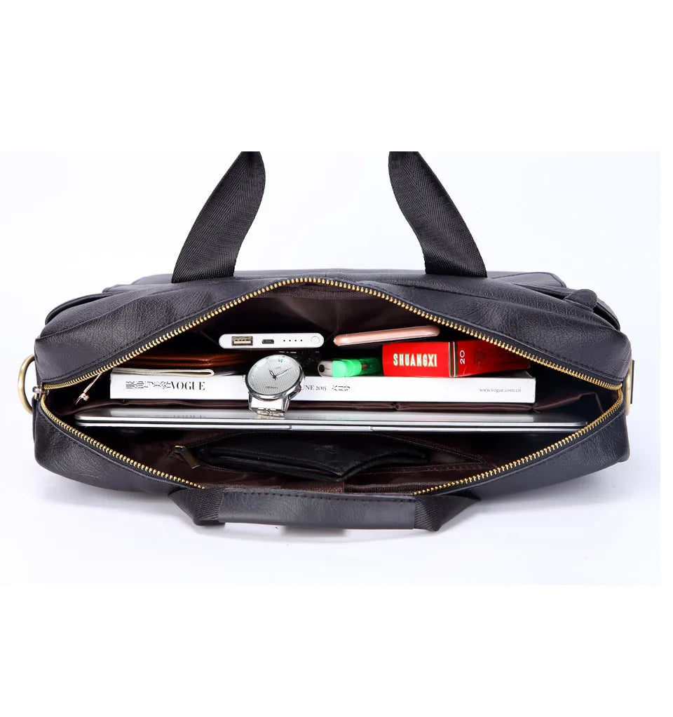 LM-013-UU】Men Genuine Leather Handbags Casual Leather Laptop Bags Male Business Travel Messenger Bags Men's Crossbody Shoulder Bag