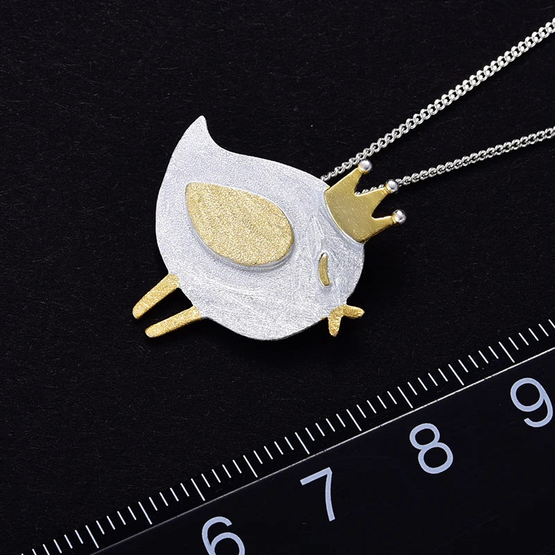 JN-007-UU】Lotus Fun Real 925 Sterling Silver Natural Handmade Fine Jewelry Lovely Princess Bird Pendant without Necklace for Women