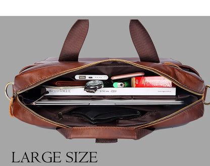 LM-013-UU】Men Genuine Leather Handbags Casual Leather Laptop Bags Male Business Travel Messenger Bags Men's Crossbody Shoulder Bag