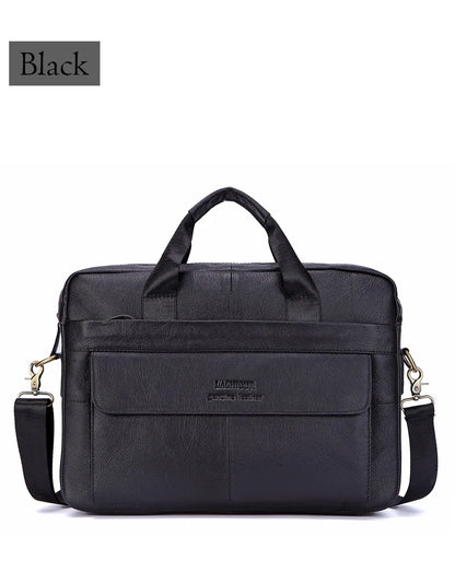 LM-013-UU】Men Genuine Leather Handbags Casual Leather Laptop Bags Male Business Travel Messenger Bags Men's Crossbody Shoulder Bag