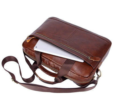 LM-013-UU】Men Genuine Leather Handbags Casual Leather Laptop Bags Male Business Travel Messenger Bags Men's Crossbody Shoulder Bag