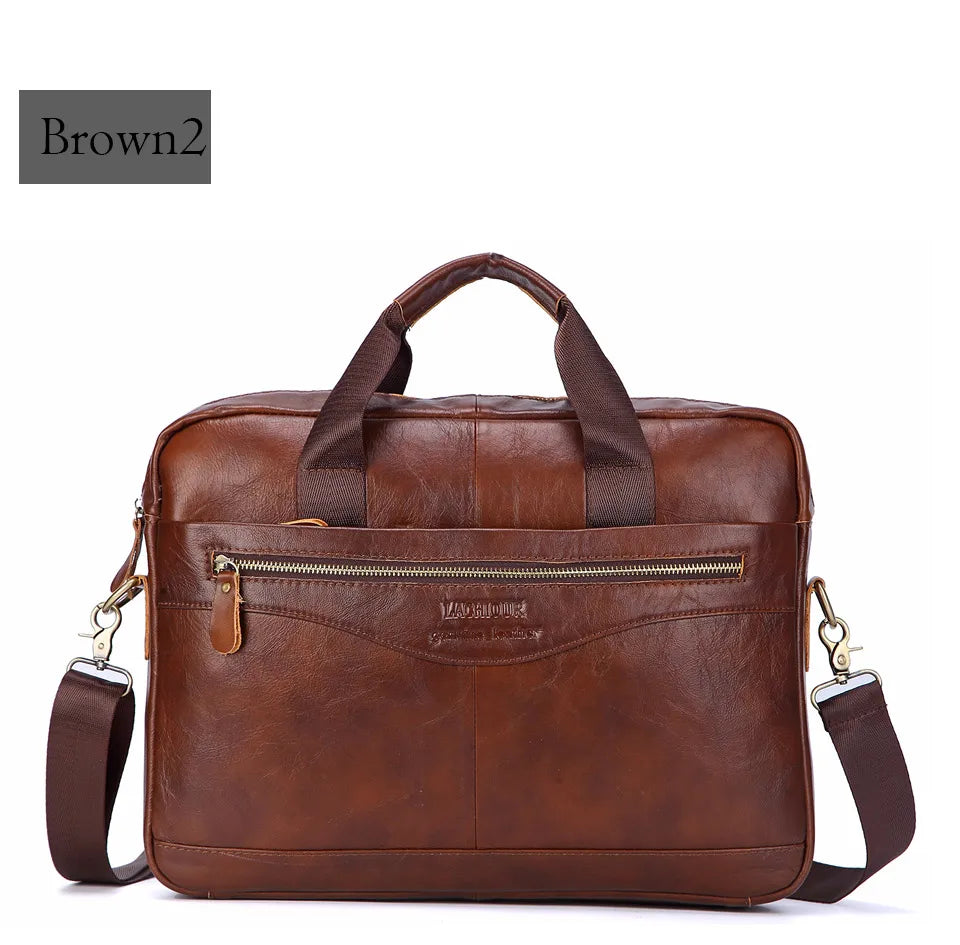 LM-013-UU】Men Genuine Leather Handbags Casual Leather Laptop Bags Male Business Travel Messenger Bags Men's Crossbody Shoulder Bag