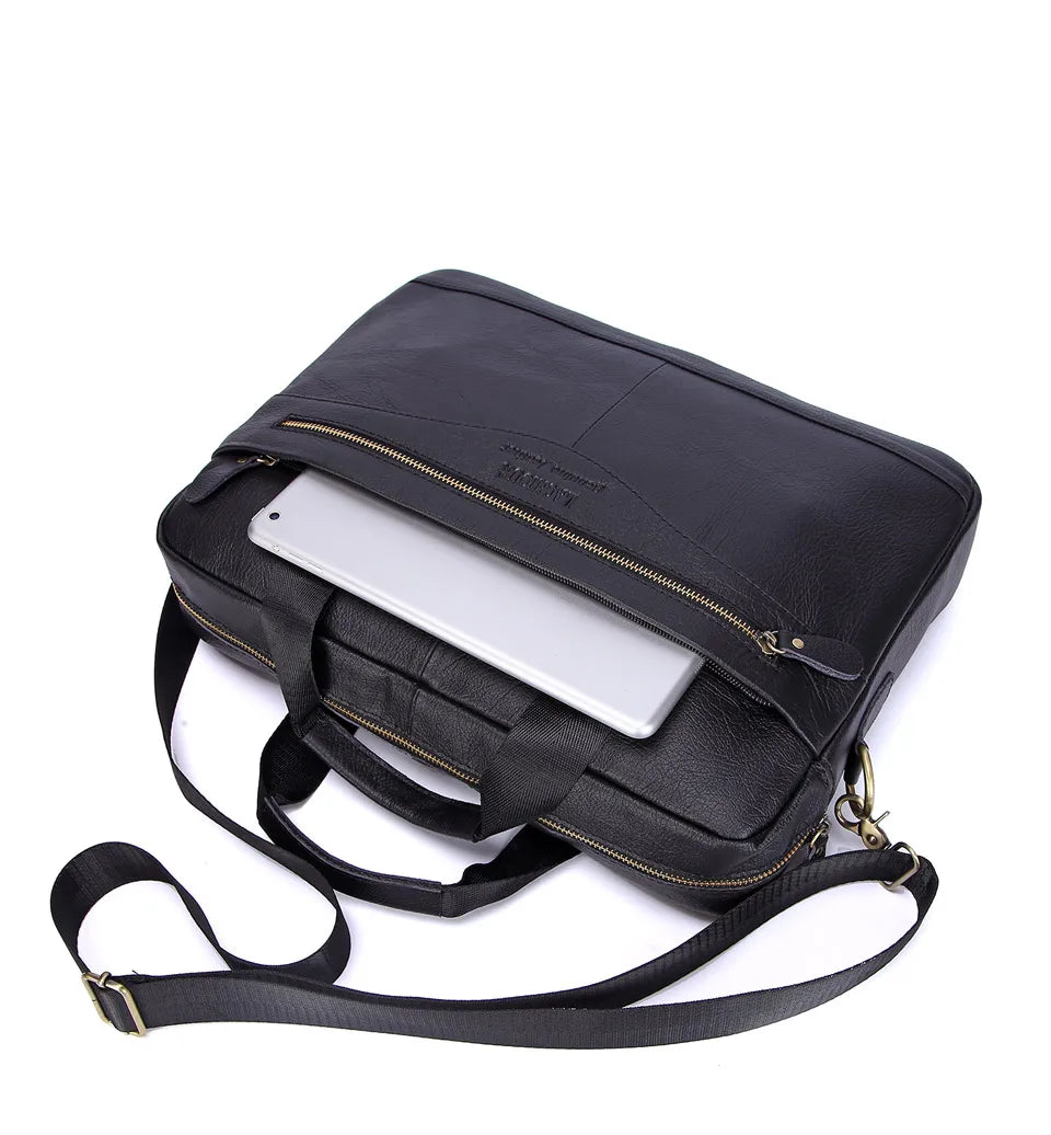 LM-013-UU】Men Genuine Leather Handbags Casual Leather Laptop Bags Male Business Travel Messenger Bags Men's Crossbody Shoulder Bag