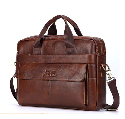 LM-013-UU】Men Genuine Leather Handbags Casual Leather Laptop Bags Male Business Travel Messenger Bags Men's Crossbody Shoulder Bag