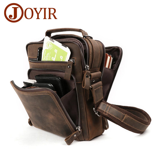 LM-006-UU】JOYIR New Genuine Leather Men Vintage Handbags Small Flap Men's Shoulder Bag Casual Office Messenger Bags Fashion Crossbody Bag