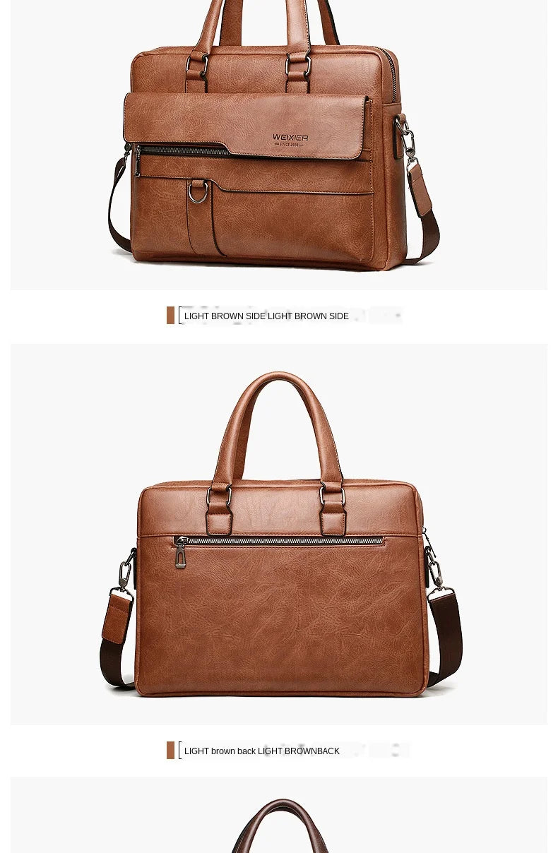 LM-001-UU】Men Briefcase Bag High Quality Business Famous Brand PU Leather Shoulder Messenger Bags Office Handbag 14 inch Laptop bag