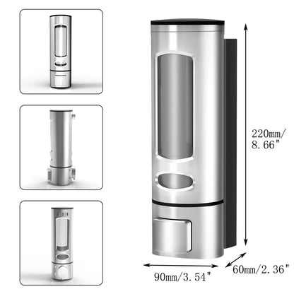 BB-003-UU】Single/Double 400ml Soap Dispenser Wall-mount Shower Bath Shampoo Dispenser Liquid Soap Container Bathroom Washroom Accessories