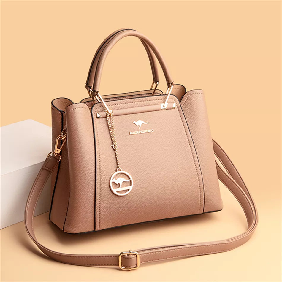 LW-002-UU】Soft Leather Luxury Handbags Women Bags Designer 3 Layers Shoulder Crossbody Sac Ladies Large Capacity Shopping Messenger Tote