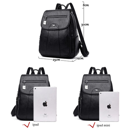 LW-021-UU】Women Soft Leather Backpacks Vintage Female Shoulder Bags Sac a Dos Casual Travel Ladies Bagpack Mochilas School Bags