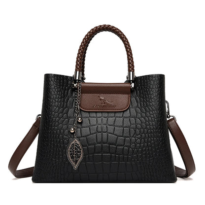 LW-009-UU】Brand Leather 3 Layers Alligator Crossbody Bag for Women Female Shoulder Messenger Sac Luxury Designer Ladies Handbags