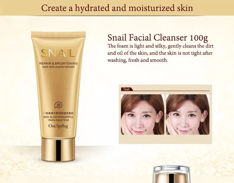 MC-021-UU】6pcs Snail Anti-aging Skin Care Sets Moisturizing Facial Set Skincare Products Face Cream Facial Cleanser Toner Face Care Kits