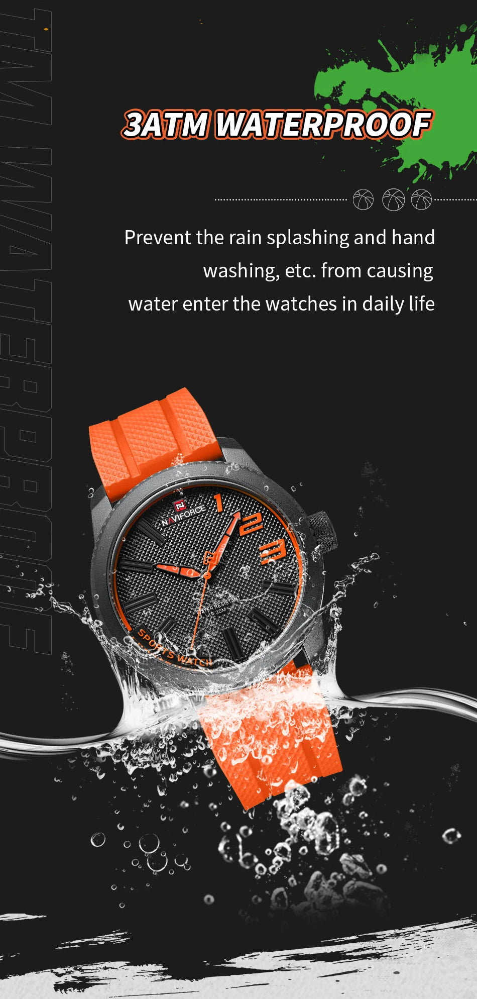 MW-002-UU】NAVIFORCE Top Luxury Brand Quartz Watch Men Silicone Strap Military Waterproof