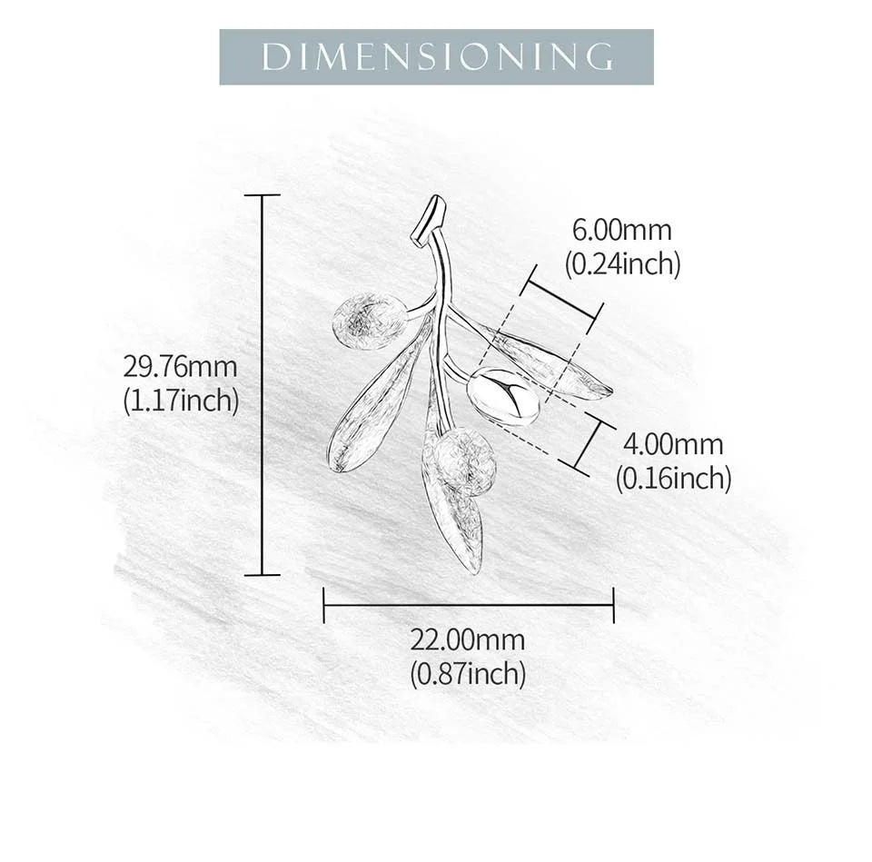 JE-009-UU】蓮の楽しいオリーブの葉の枝の果物珍しいイヤリング女性用リアル925スターリングシルバーオリジナルステートメントウェディングファインジュエリー