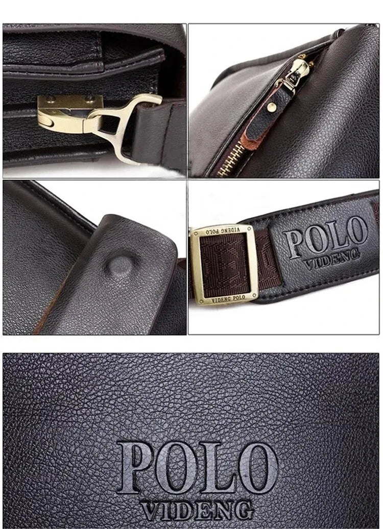 LM-004-UU-1】PU Leather Letter Pattern Shoulder Bag Large Capacity Wear-resistant And Scratchproof Shoulder Crossbody Bag For Men