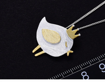 JN-007-UU】Lotus Fun Real 925 Sterling Silver Natural Handmade Fine Jewelry Lovely Princess Bird Pendant without Necklace for Women