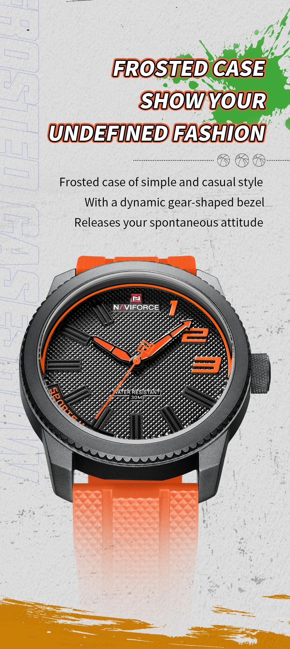 MW-002-UU】NAVIFORCE Top Luxury Brand Quartz Watch Men Silicone Strap Military Waterproof