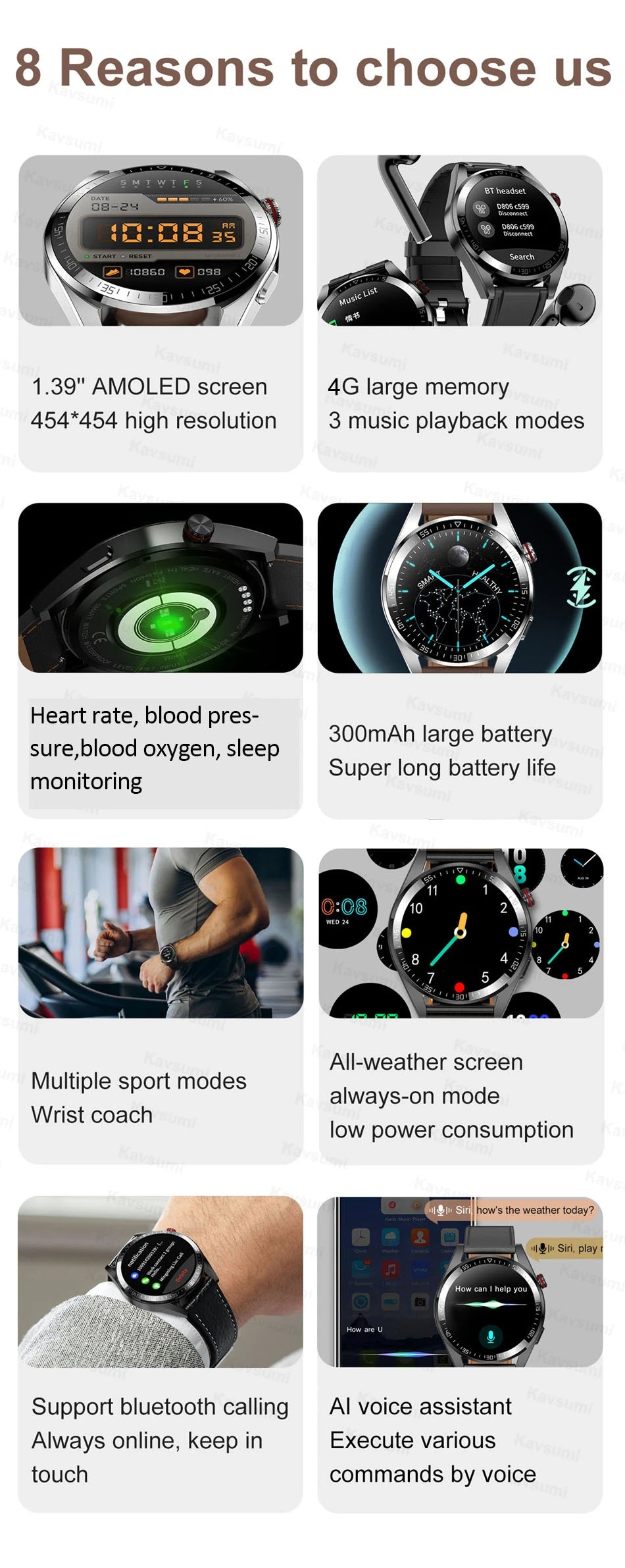 WM-017-UU】 Bluetooth Call Smart Watch 454*454 AMOLED 1.39 Inch Screen Watch Always Display The Time 4GB Local Music Smartwatch Men