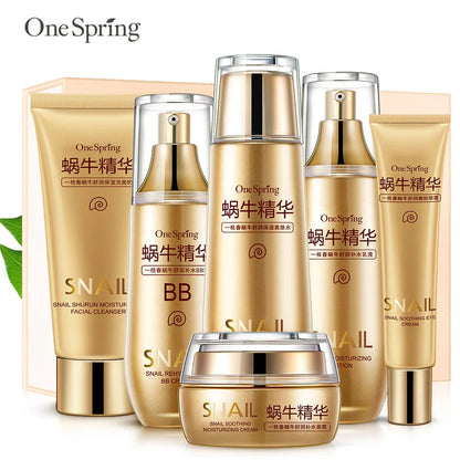 MC-021-UU】6pcs Snail Anti-aging Skin Care Sets Moisturizing Facial Set Skincare Products Face Cream Facial Cleanser Toner Face Care Kits