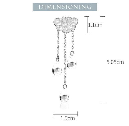 JE-007-UU】Lotus Fun Real 925 Sterling Silver Natural Crystal Gems Fine Jewelry Ethnic Cloud Long Tassel Drop Earrings