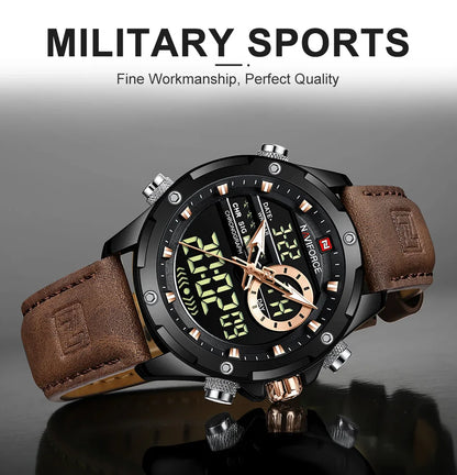 MW-004-UU】NAVIFORCE Digital Men Military Watch Waterproof Wristwatch LED Quartz Sport Male Big Watch