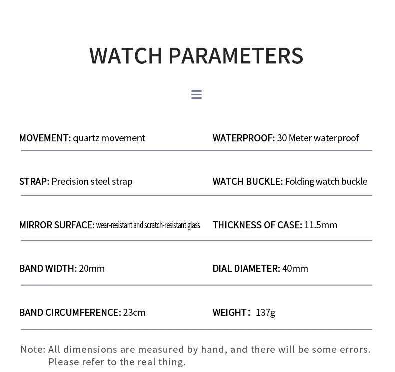 MW-015-UU】OPK Men‘s Watches Fashion Trend Original Wristwatch for Man Waterproof Stainless Steel Luminous Date Display