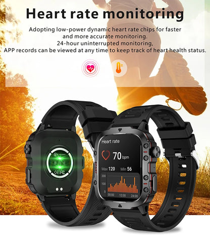 WM-A029-UUJ】Xiaomi Military Smart Watch Men IP68 5ATM Outdoor Sports Fitness Tracker Health Monitor 1.96" BT Call Smartwatch