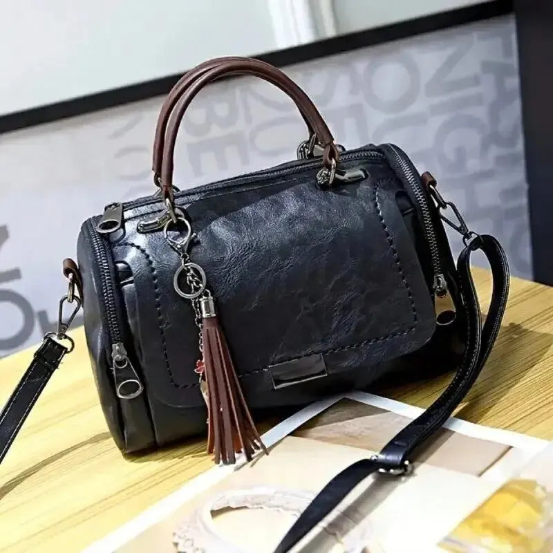 LW-007-UU】Yogodlns Tassel Decor Handbag, Women's Large Capacity Shoulder Bag, Fashion Zipper Crossbody Bag With Removable Strap