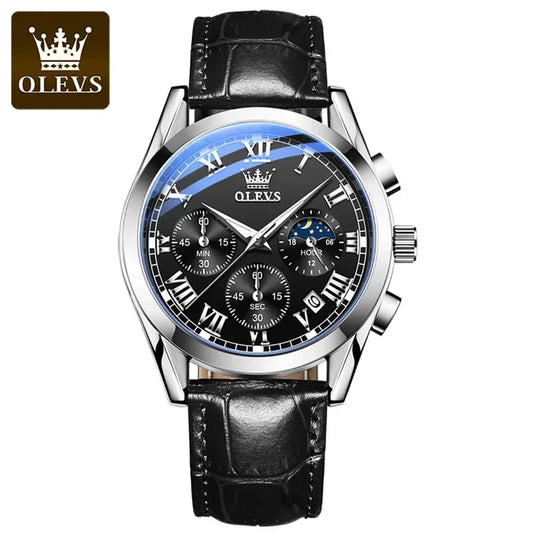 MW-013-UU】OLEVS Quartz Watch for Men Top Brand Luxury Watches Moon Phase waterproof Mens watches Fashion Chronograph Wrist Watches For Men