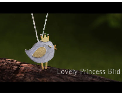 JN-007-UU】Lotus Fun Real 925 Sterling Silver Natural Handmade Fine Jewelry Lovely Princess Bird Pendant without Necklace for Women