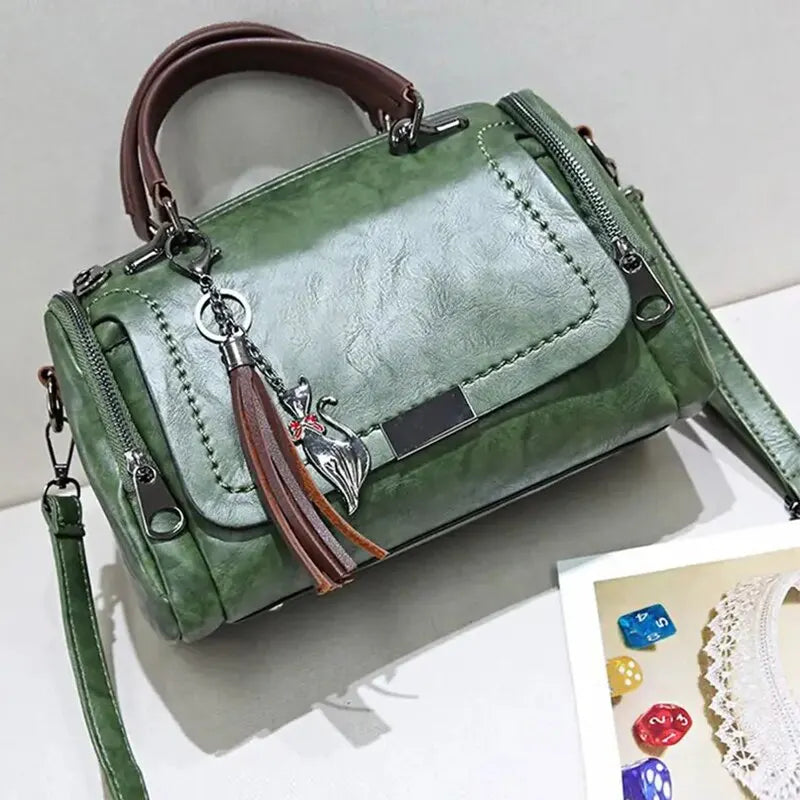 LW-007-UU】Yogodlns Tassel Decor Handbag, Women's Large Capacity Shoulder Bag, Fashion Zipper Crossbody Bag With Removable Strap