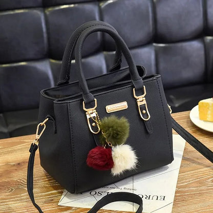 LW-006-UU】PU Leather Ladies HandBags Women Vintage Purse Plush Tassel Messenger Bags Tote Boston Shoulder Crossbody Bag