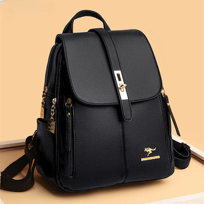 LW-004-UU】Luxury Women Leather Backpacks for Girls Sac A Dos Casual Daypack Black Vintage Backpack School Bags for Girls Mochila Rucksack